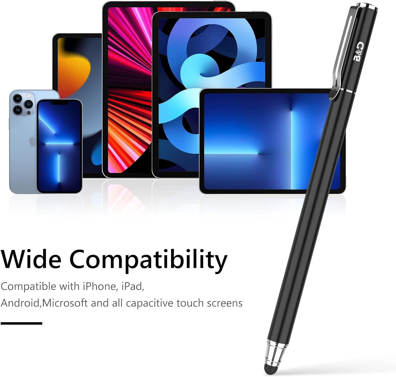 Capacitive Stylus 2-in-1 Universal Touch Screen Pen for All Touch Screen Tablets