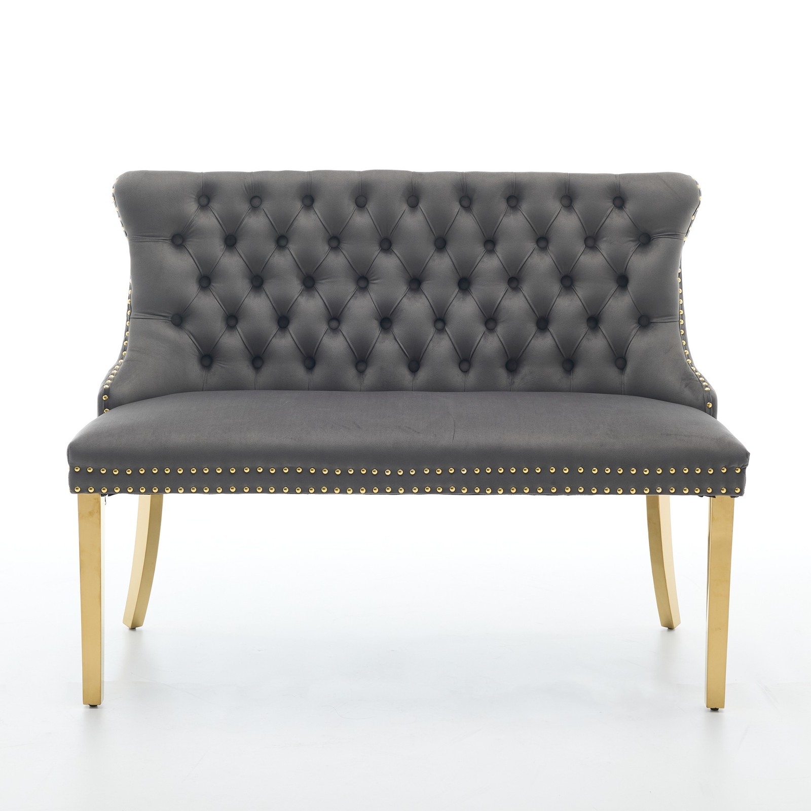 Velvet Double Dining Loveseat Bench, Kitchen & Dining Seating, 2-Seat Tufted B