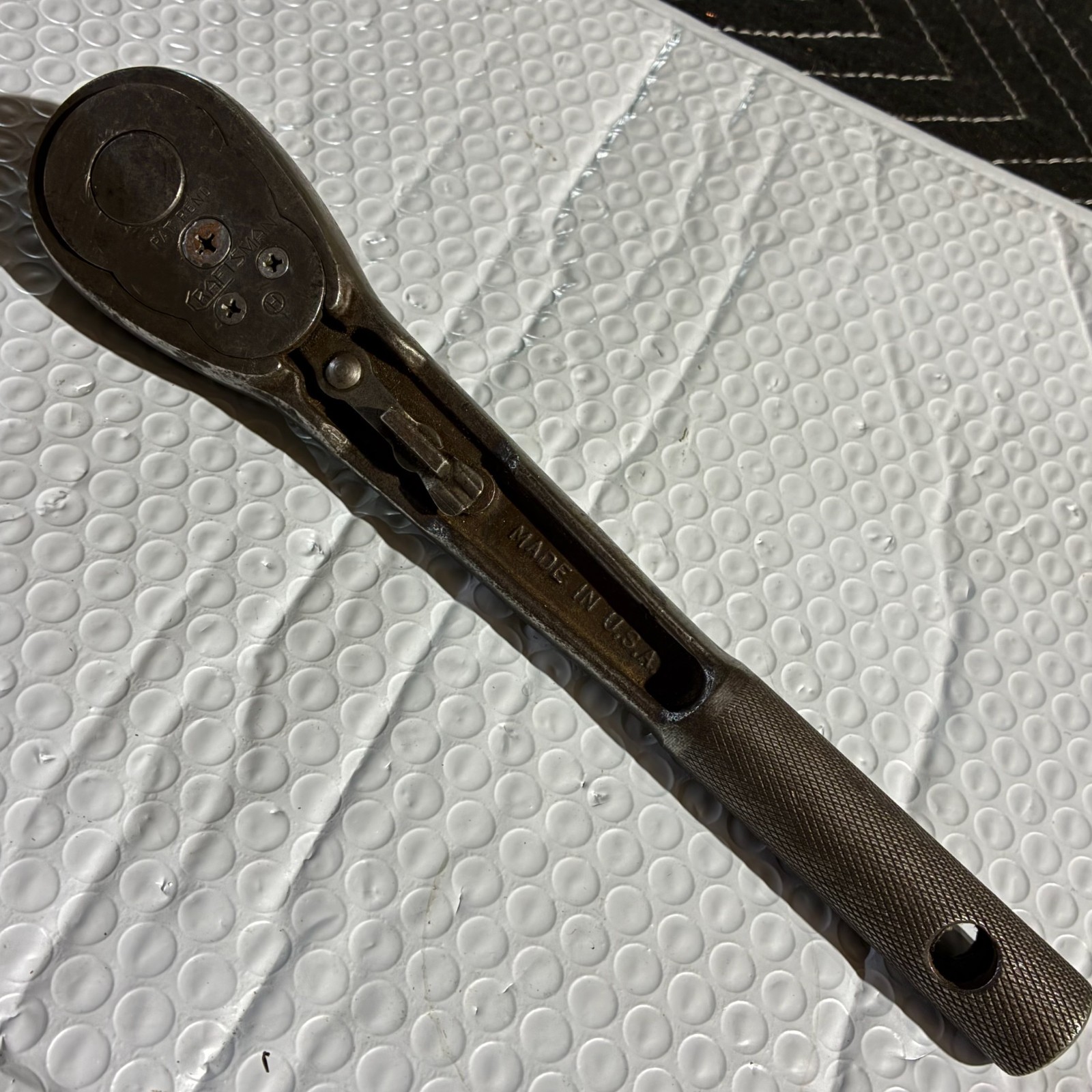 1930's Craftsman Circle H 1/2" Drive Reversible Ratchet Forged Patent Pending