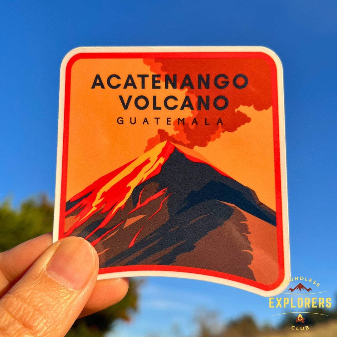 Acatenango Volcano Guatemala National Park Sticker for Water bottle Car Laptop