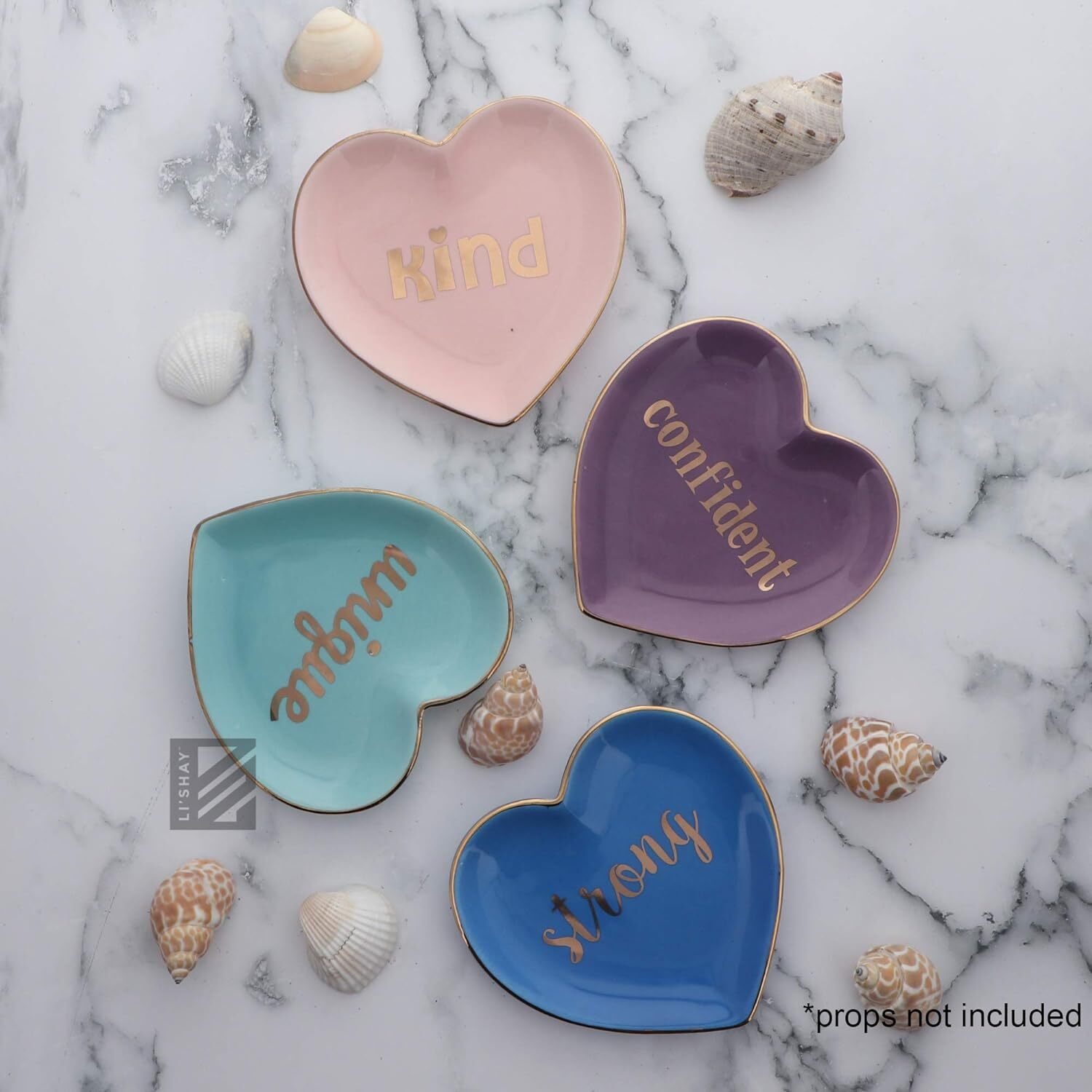 Li'Shay Motivational Heart-Shaped Trinket Jewelry Tray