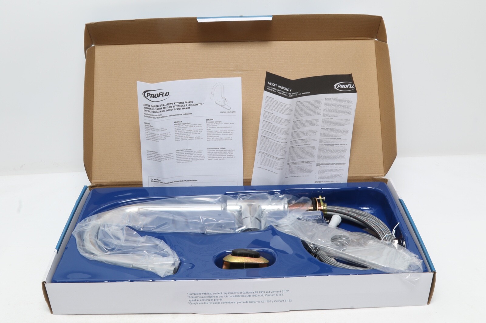 ProFlo Loftus Single Handle Pull Down Kitchen Faucet PFXC4012CP