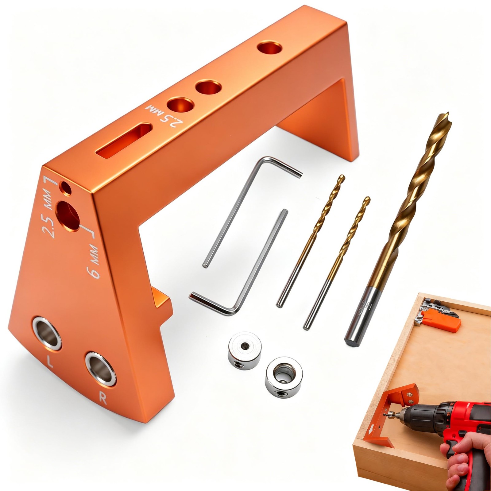 Undermount Drawer Slide Drilling Guide Kit with Blum Tandem, Drawer Slide Kit...