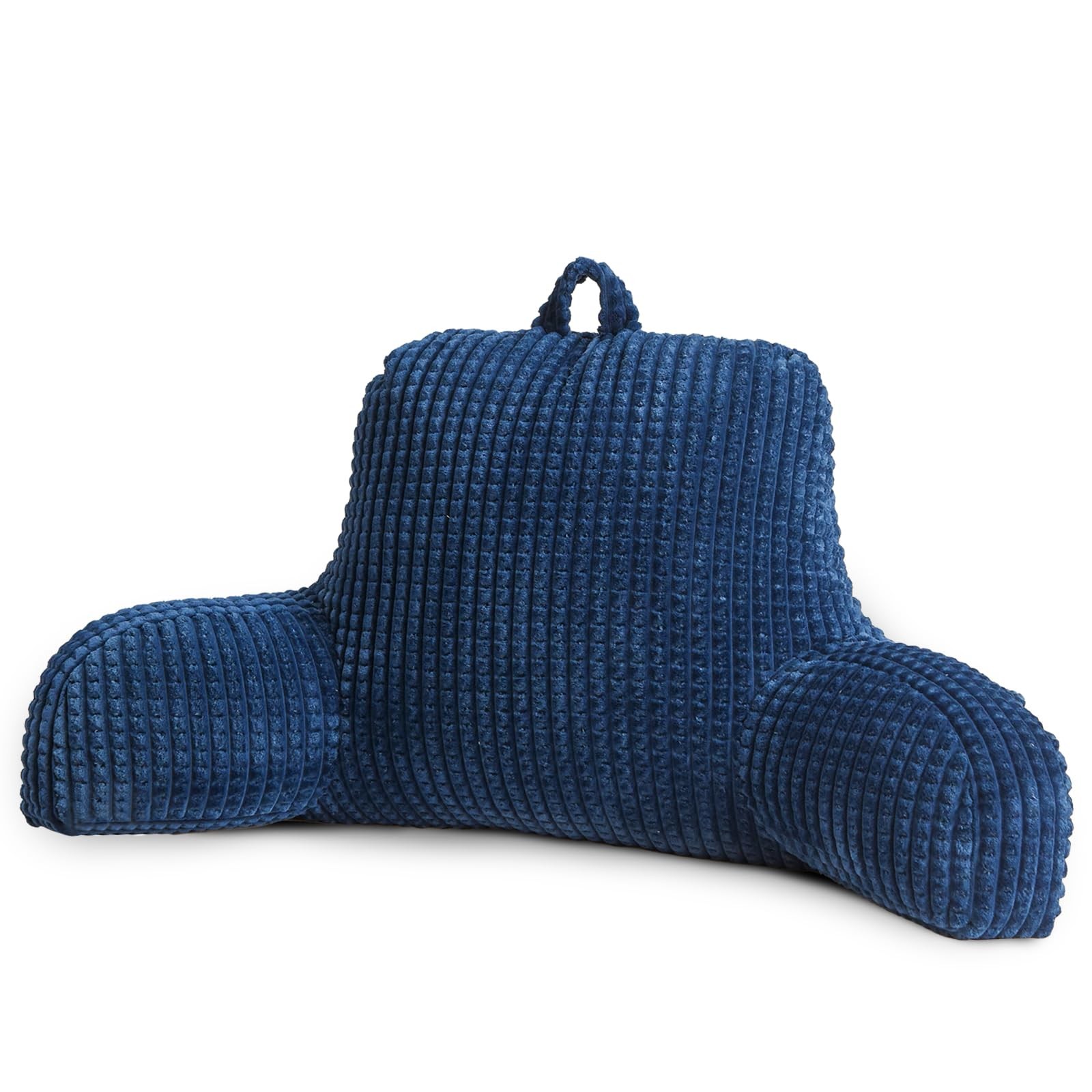 Navy 18.5" Bed Wedge Reading Pillows with Arms for Sitting