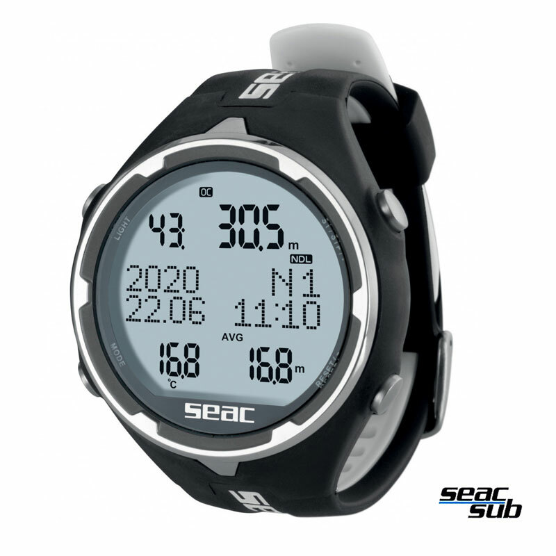 Seac Sub Action Black and White Computer Subacqueo Orologio per immersione