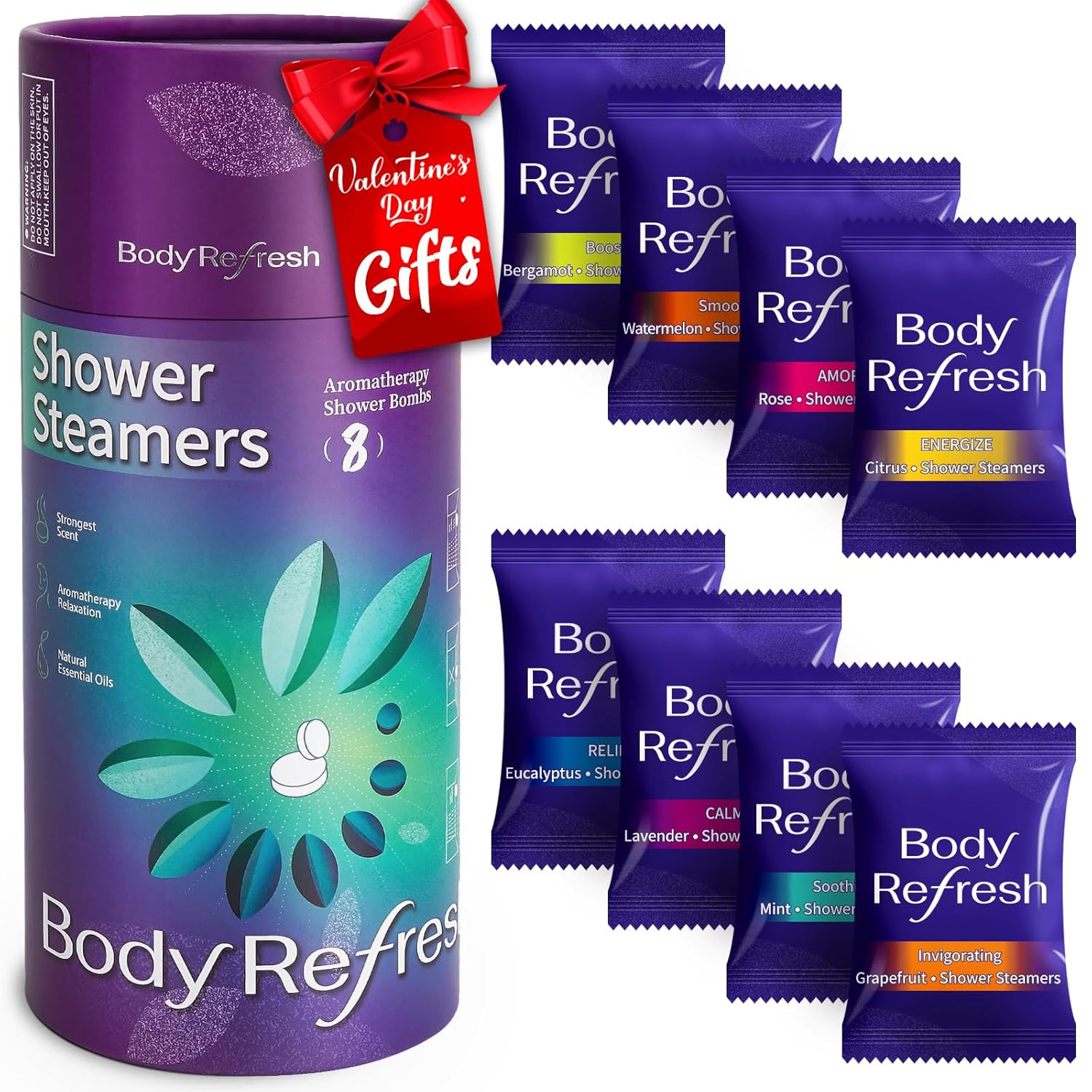 Shower Steamers Aromatherapy 8 Pack - Birthday Gifts for Women, Valentines Day G