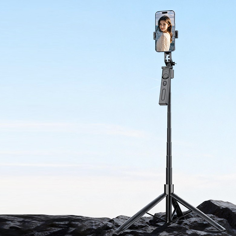 76'' Selfie Stick Auto Face Tracking Tripod 360° Rotation with Remote Control