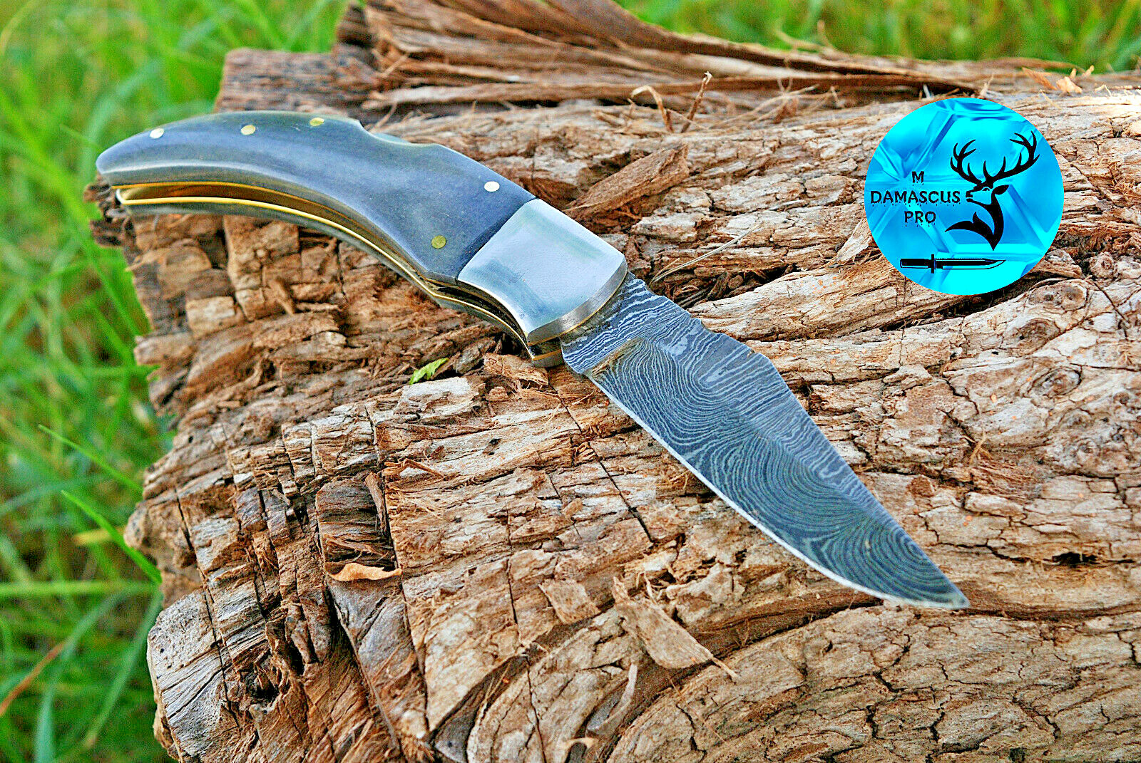 Damascus Steel TACTICAL Folding blade Pocket Knife Back Lock Survival edc 1508