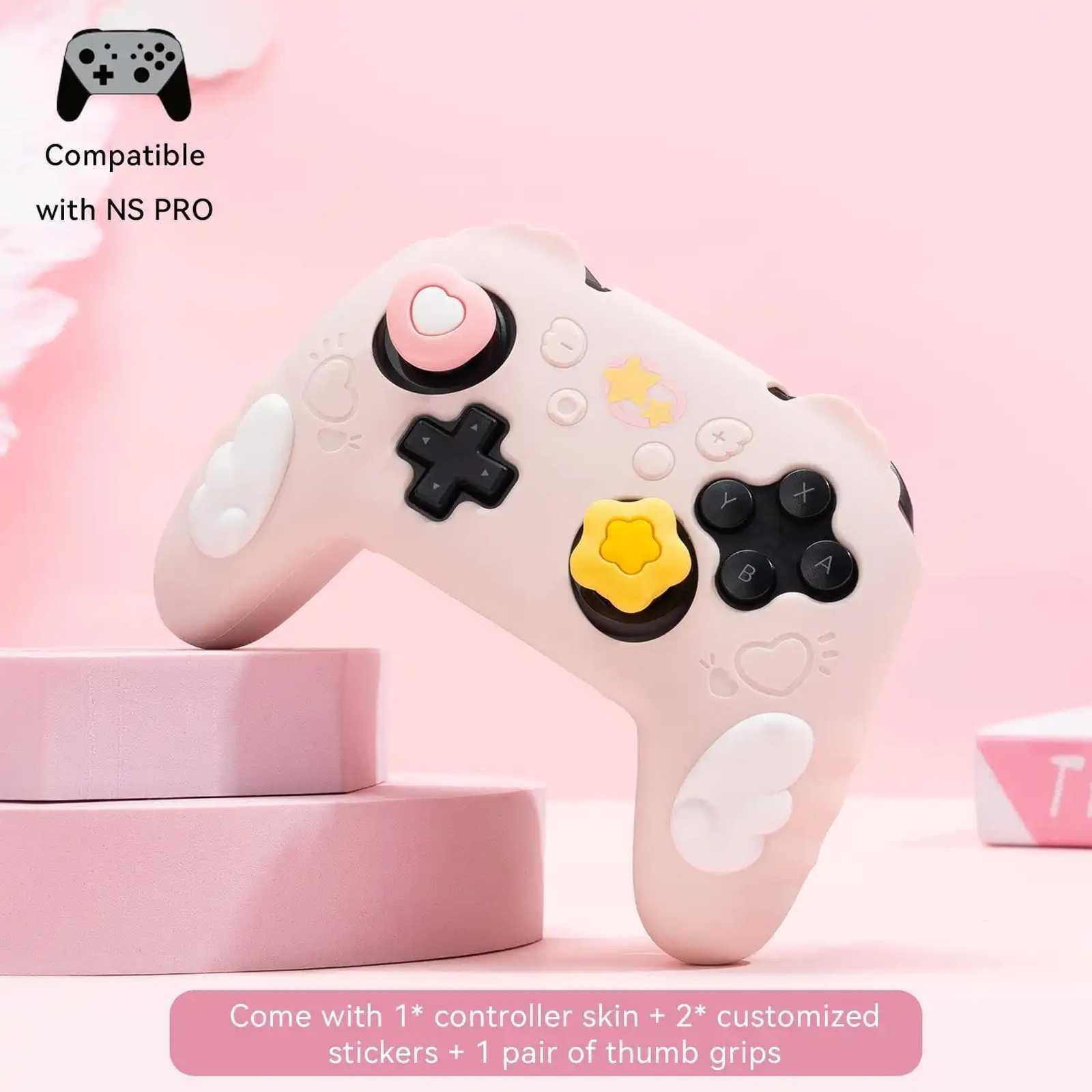 GeekShare Case Cover & Thumb Grips for PS5/SwitchPRO Controller Skin Star Wing