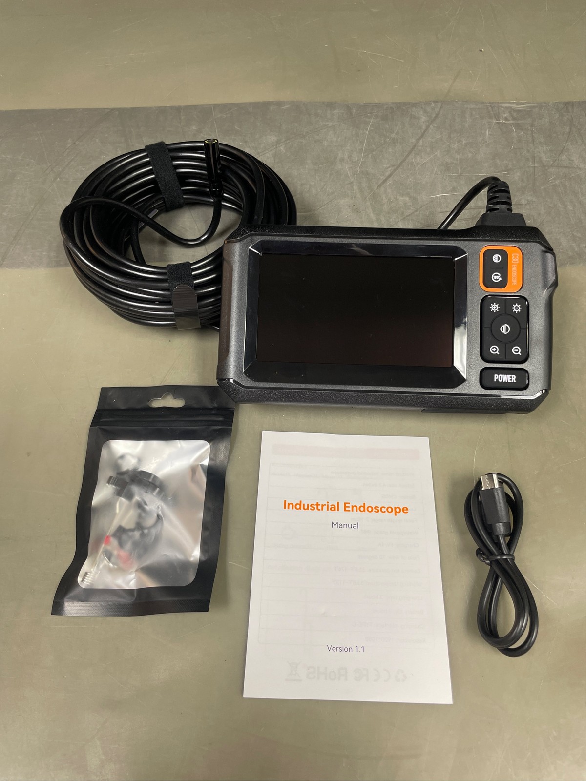 Endoscope Camera with Light, Inspection Borescope Camera with 4.3" IPS Screen, 2