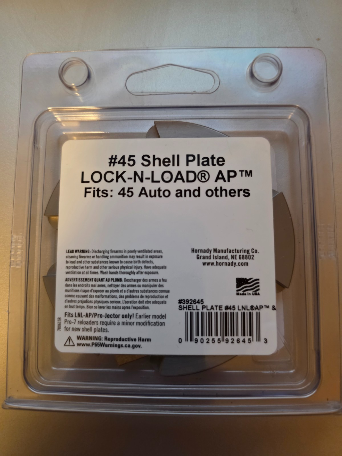 Hornady Lock-N-Load Shell Plate # 45 - 392645