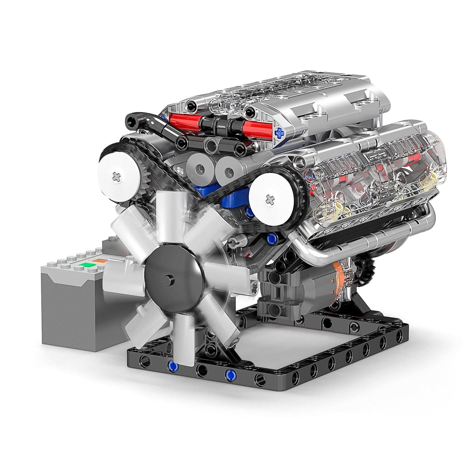 ABS V8 Engine Motor Engineering Model Stacking Blocks Education Toy Gift
