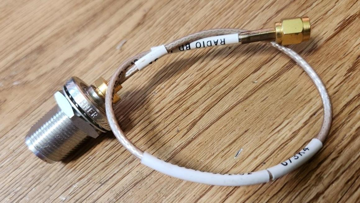 10" SURPLUS N-STYLE FEMALE BULKHEAD-SMA MALE RG316 50 OHM CABLE FREE US SHIPPING