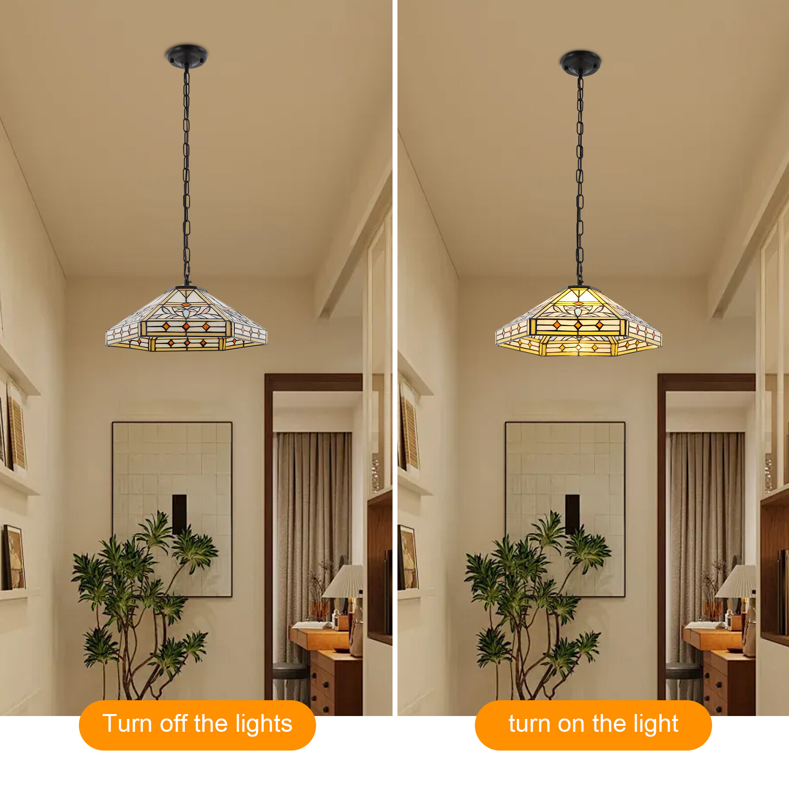 Pendant Light - 2-Light Iron & Glass, Ceiling Mount, Adjustable Height 5-60cm