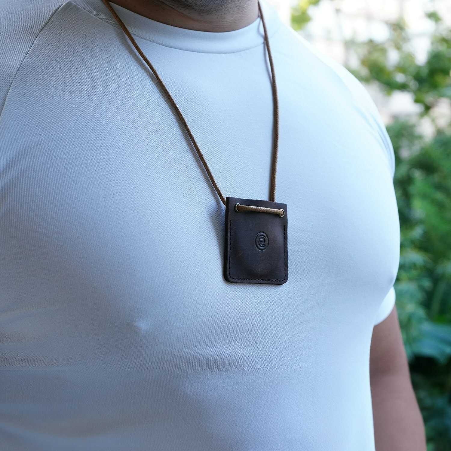Leather Coin Necklace Sleeve for EDC Reminder Coins | EDC Leather Coin Pouch