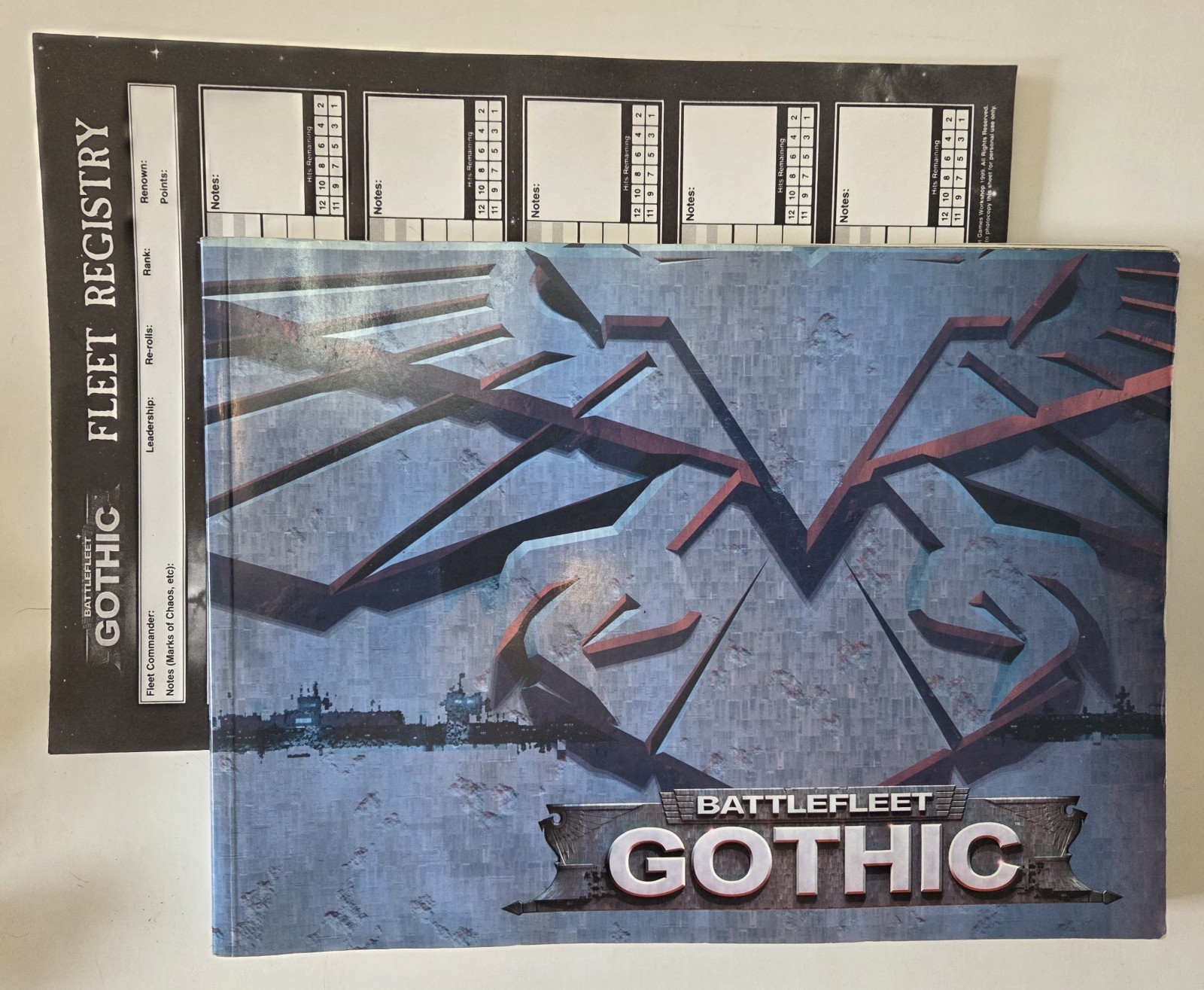 Battlefleet Gothic Rulebook - 1999 Paperback - Fleet Registry Pages GW OOP