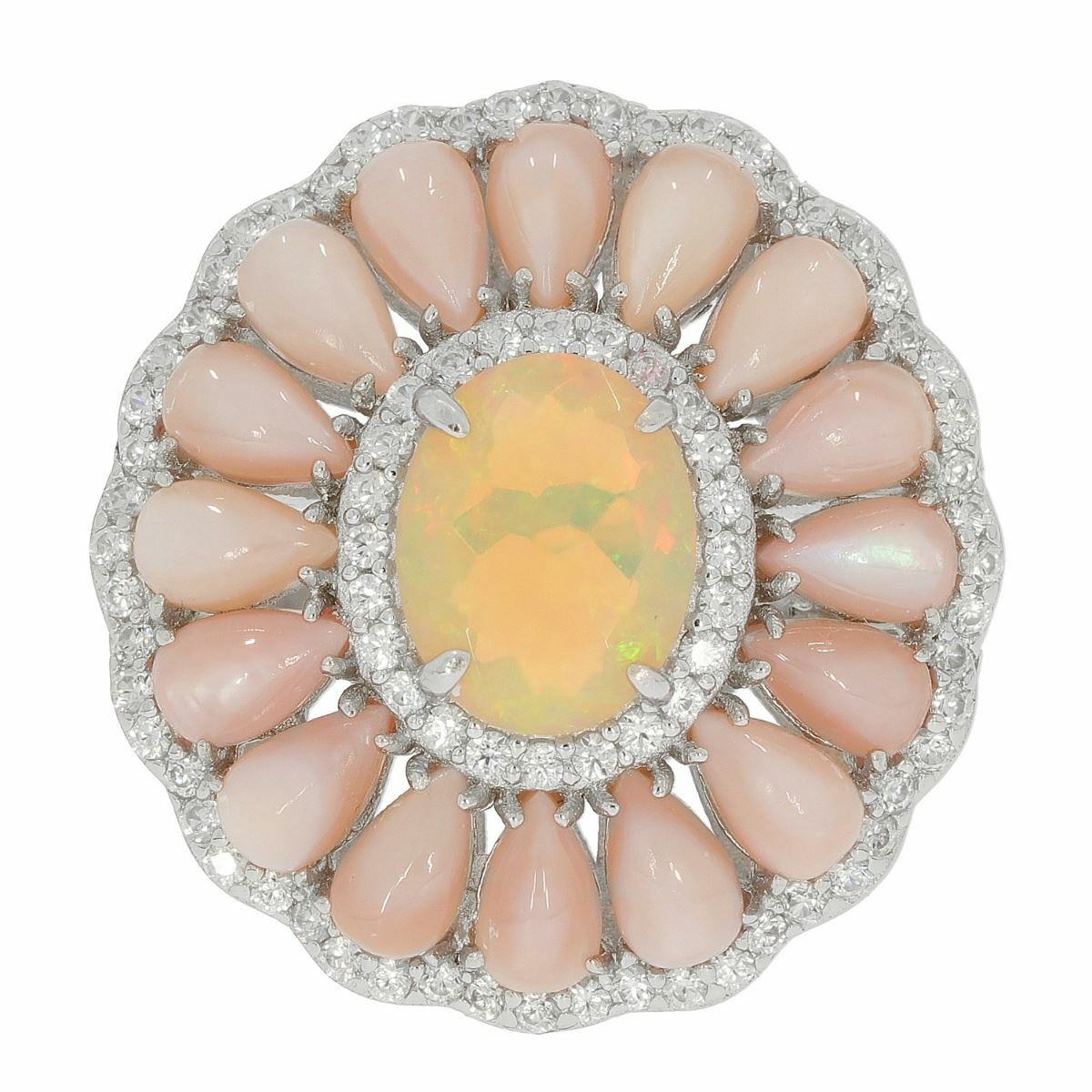Sterling Silver Semi Mount Ring Setting Cabochon Oval OV 9X7mm Cluster Ring