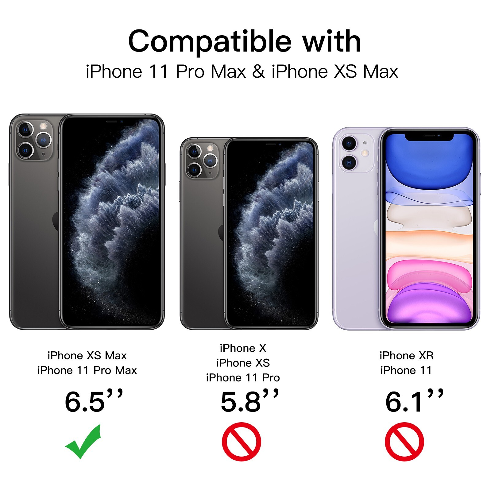 JETech Privacy Full Coverage Screen Protector for iPhone 11 Pro Max/XS Max 6.5''