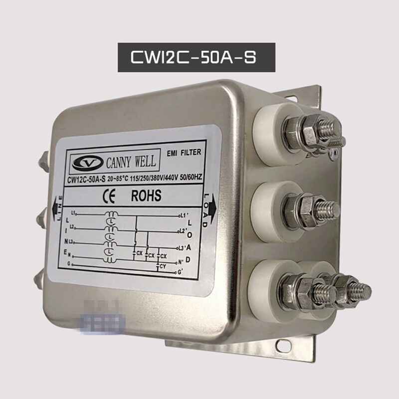 FOR CANNYWELL power filter CW12C-50A-S three-phase four-wire M6 screw connector
