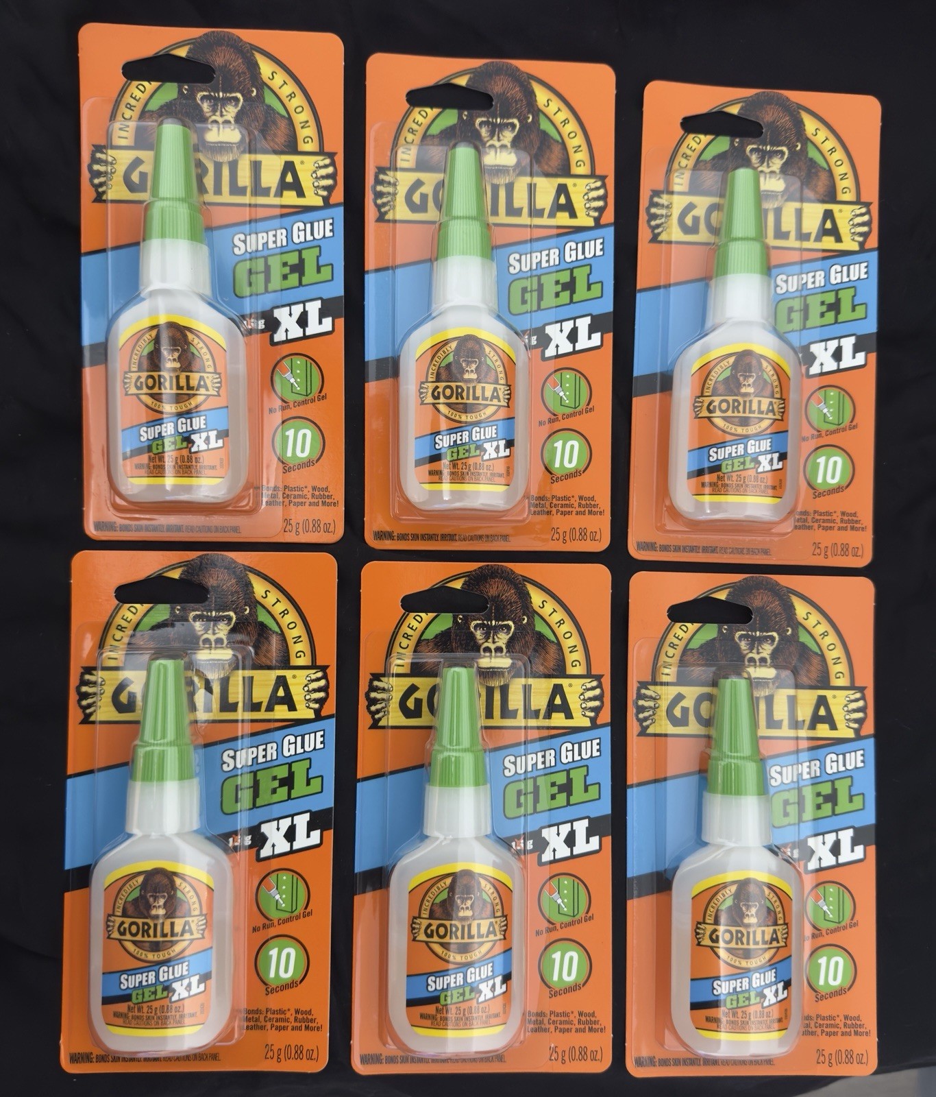 GORILLA Super Glue Gel XL, 25 Gram, Clear, (PACK OF 6!!!!)
