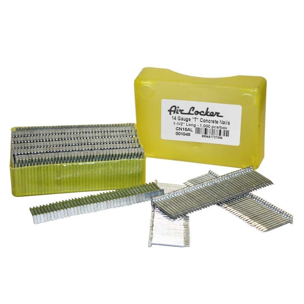 AIR LOCKER CN15AL 14 Gauge Concrete T-Nails for Concrete Nailers (1000/Pack)