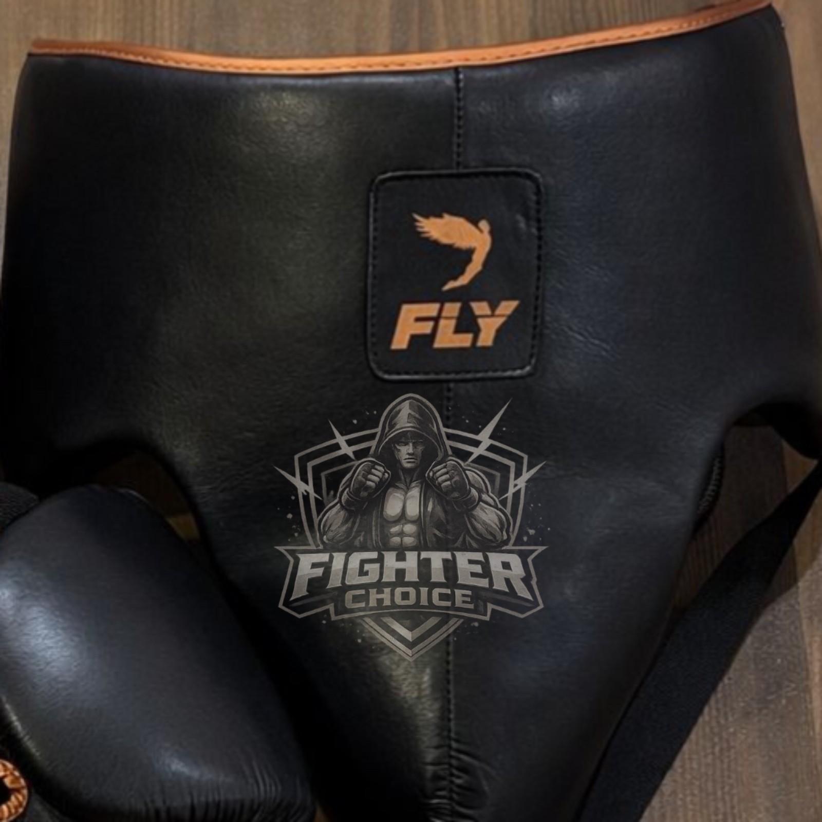 Fly Boxing Set Black Gold Cowhide Leather Sparring & Training