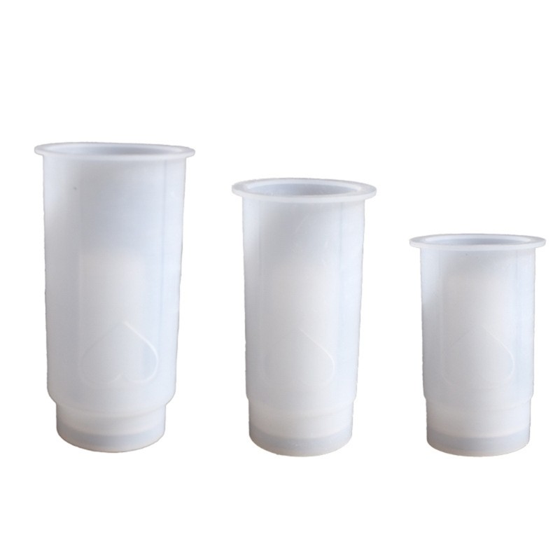 Love Cylinder Flower Pots Silicone Mould Vase Molds Candlestick Castings Molds