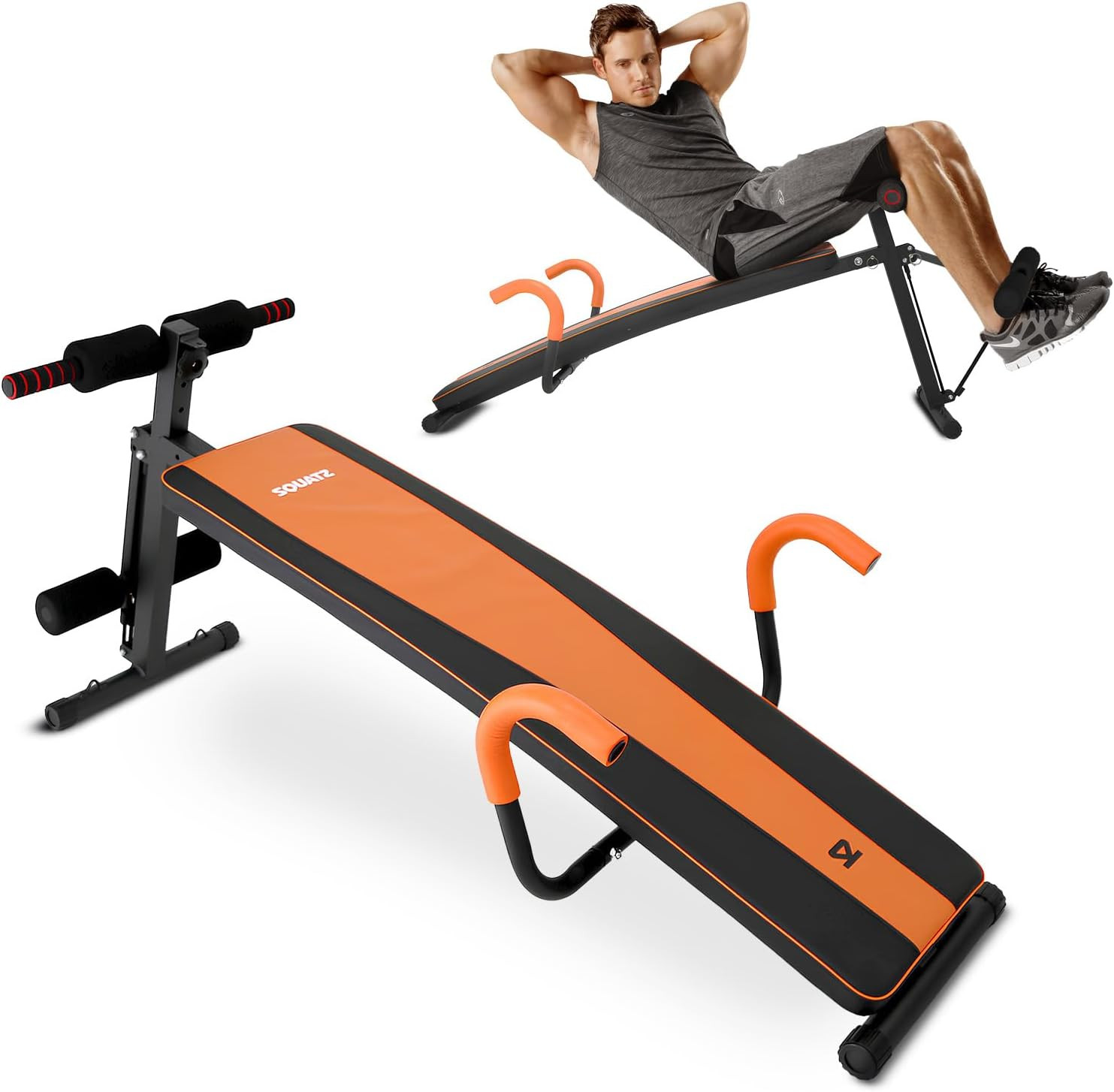 Sit up Bench for Abs Five Adjustment Levels Decline Bench and Reverse Crunch Han