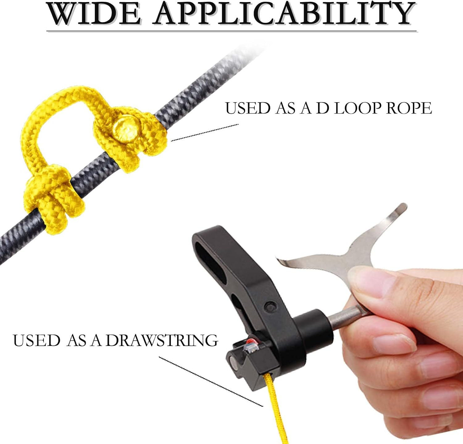 Bow String D Loop, 10 Ft. D Release Nocking Loop Rope for Compound Bowstring Ar