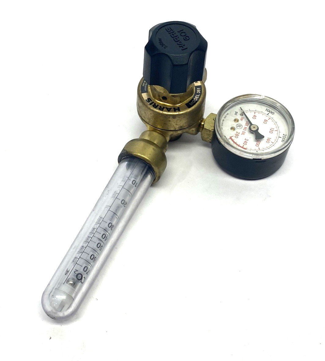 Harris 351 Zero Compensated Cyl. Flowmeter Regulator 3100331 MISSING REAR PIPE