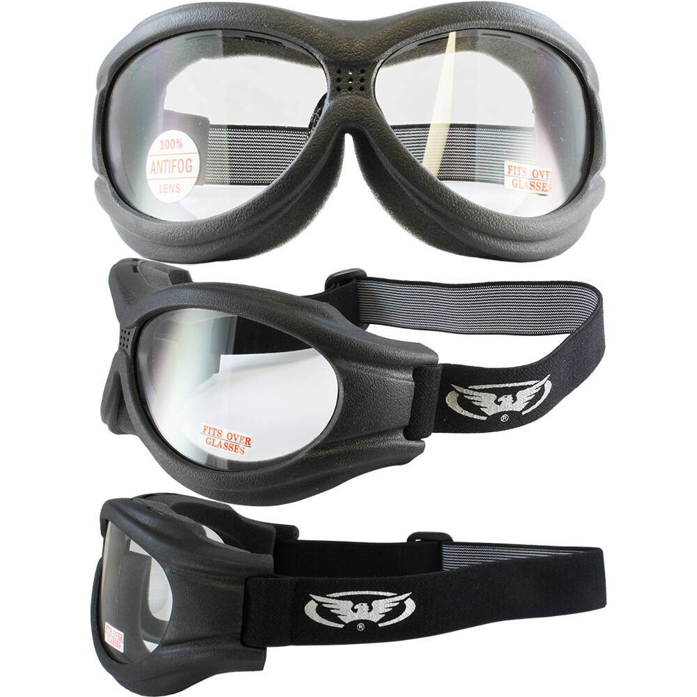 Fit Over Motorcycle Goggles Foam Padded Shatterproof Anti Fog by Global Vision