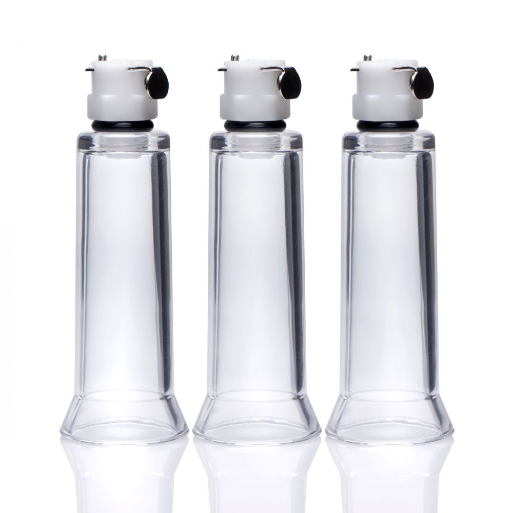 Clit and Nipple Cylinders -3 Set - EZ release - Female-enhancement Set