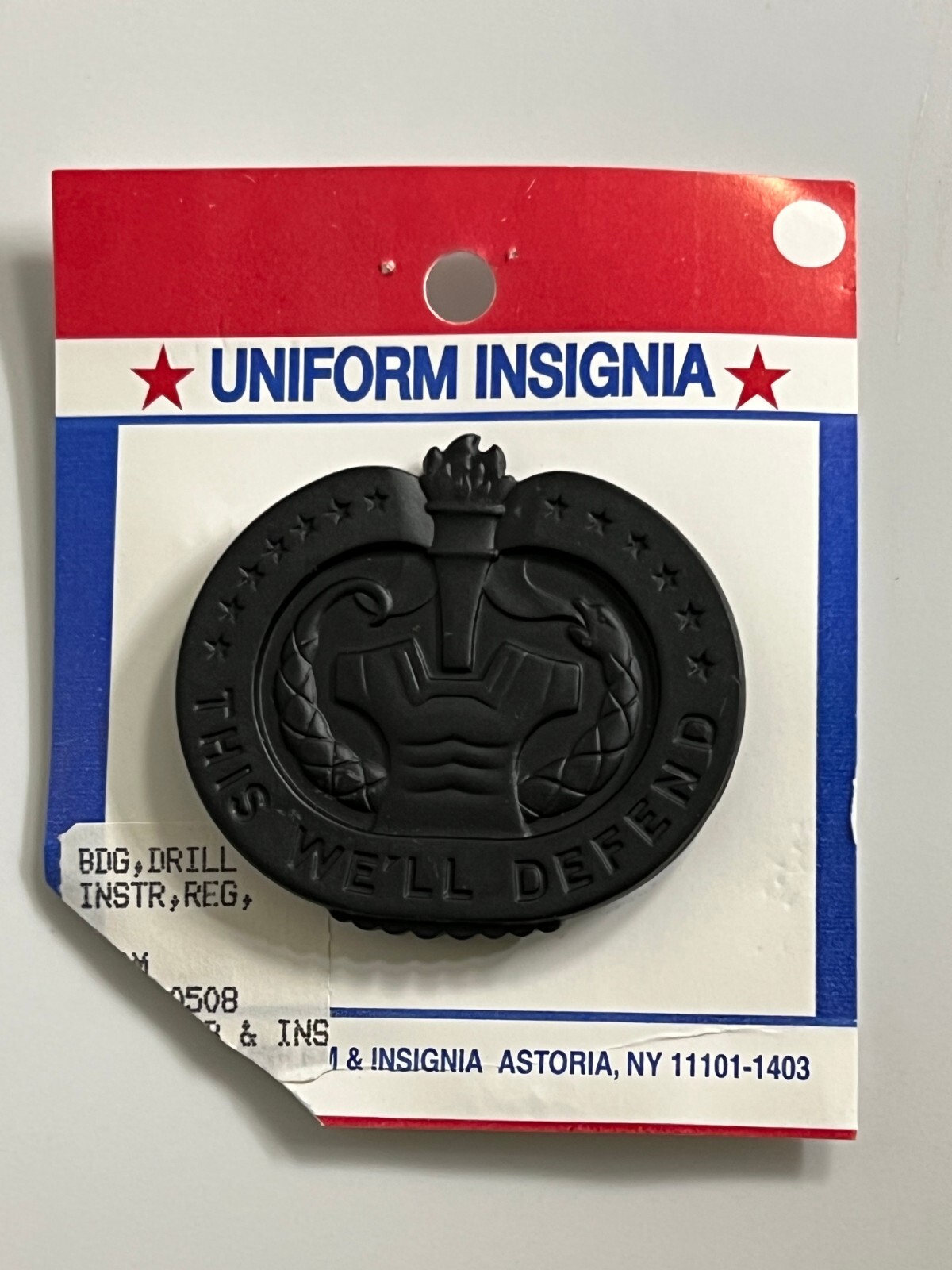 US ARMY DRILL INSTRUCTOR SUBDUED UNIFORM BADGE NEW OLD STOCK ISSUE ITEM