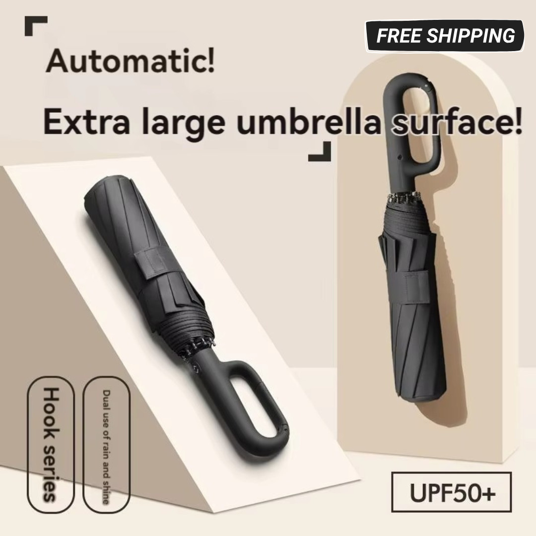 1pc 20-Rib Automatic Folding Umbrella Men Women Strong Windproof Sun Rain - NEW