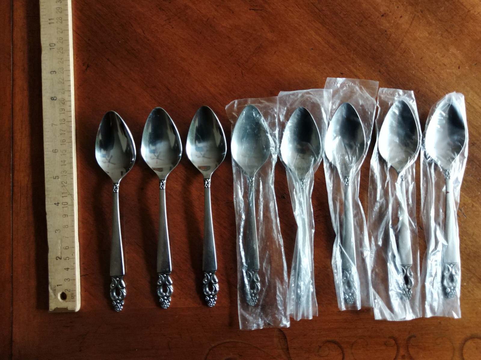 Lot 8x Dinner Spoon Olaf Flatware National Stainless Silverware Japan MCM 7.5"