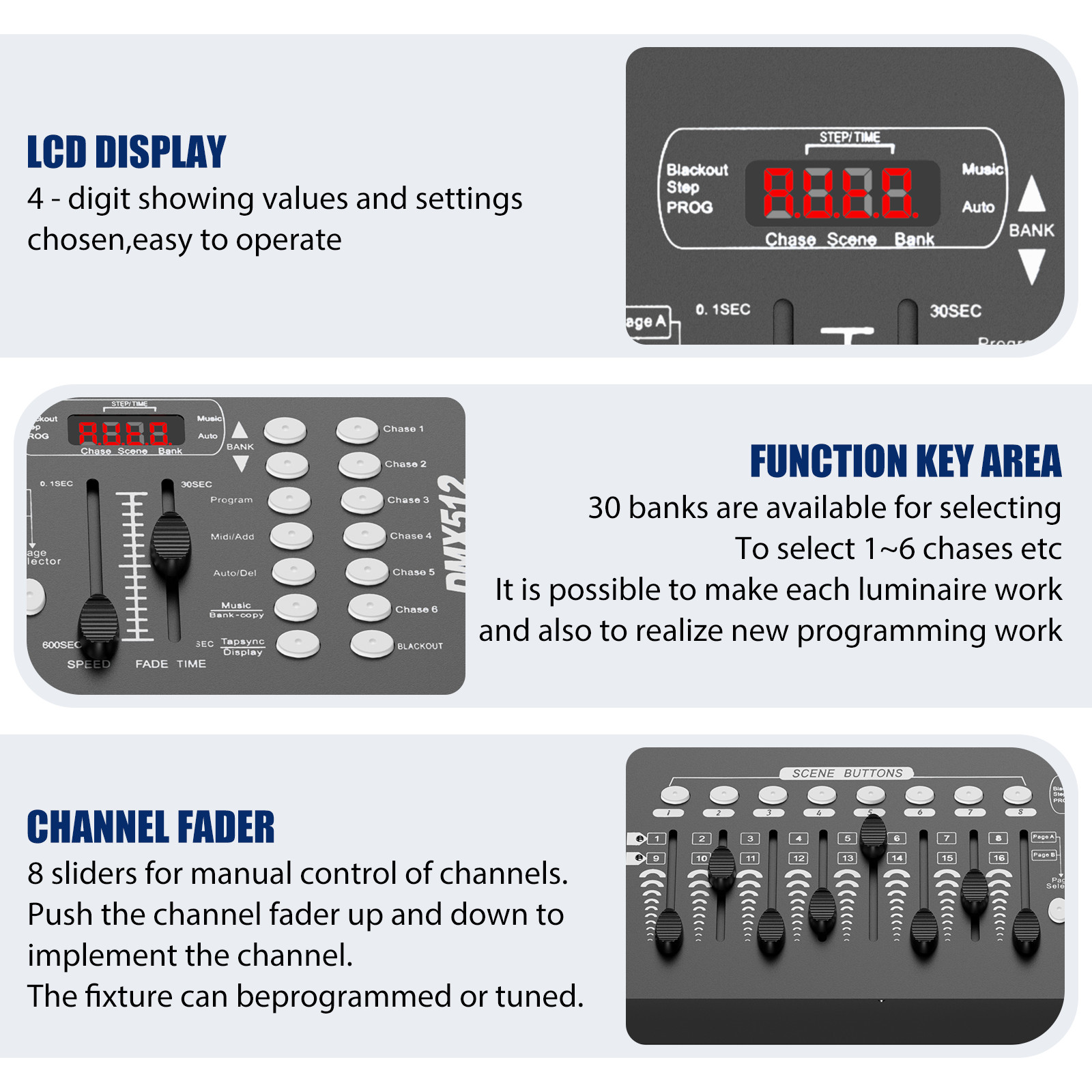 40CH / 192 Channels DMX Stage Lighting Controller Wireless Control Console Disco