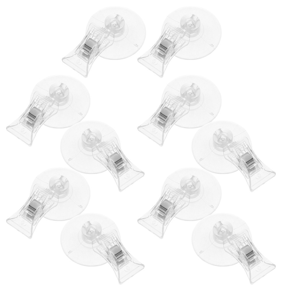 25Pcs Clear Plastic Display Sign Clips with Multi Purpose Suction Cup for Retail