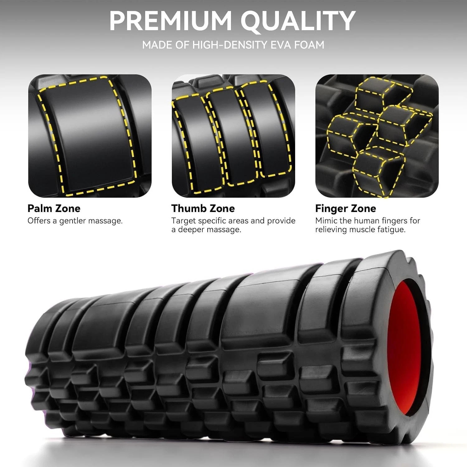 Foam Roller for Deep Tissue Massager, 13" High Density Exercise Patented Roll...
