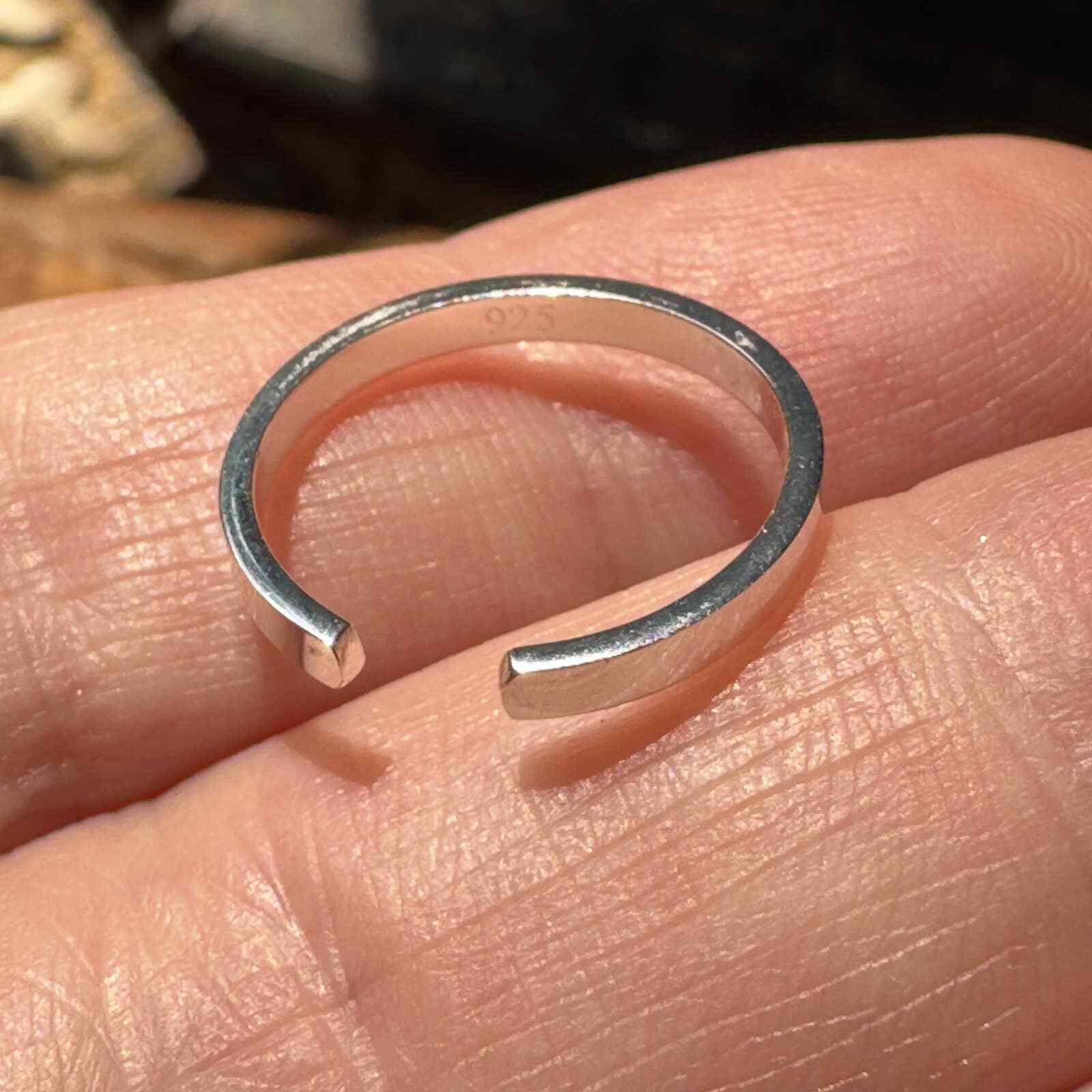 Sterling Silver 2mm Flat Band Toe Ring
