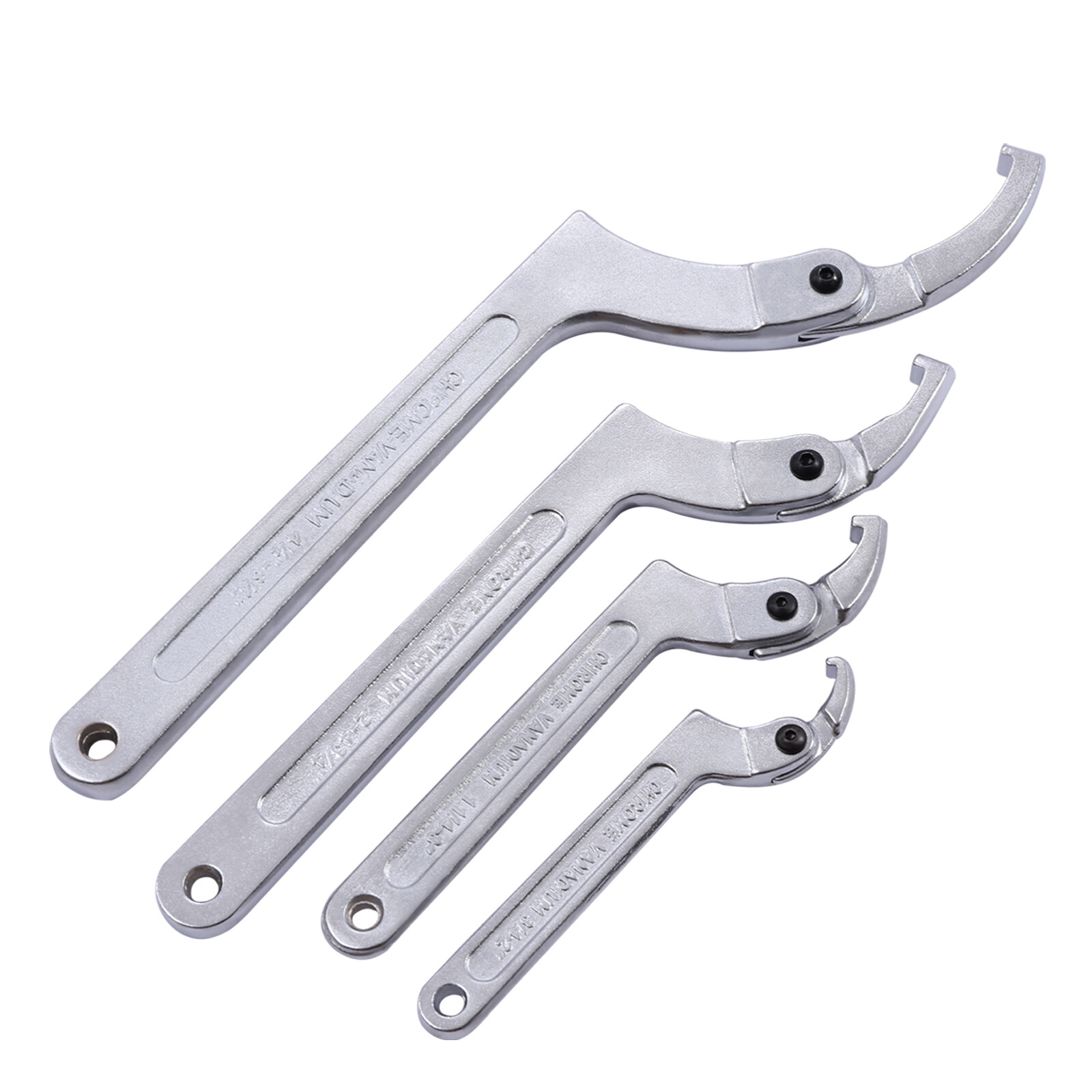 4pcs Nuts Spanner Wrench C Pin Spanner Hook Wrench Tool Kit Assy Set Adjustable