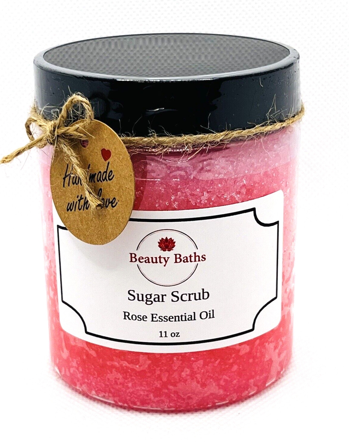 Value Size Rose Sugar Scrub Exfoliating Body Scrub Handmade Gift for Her Spa