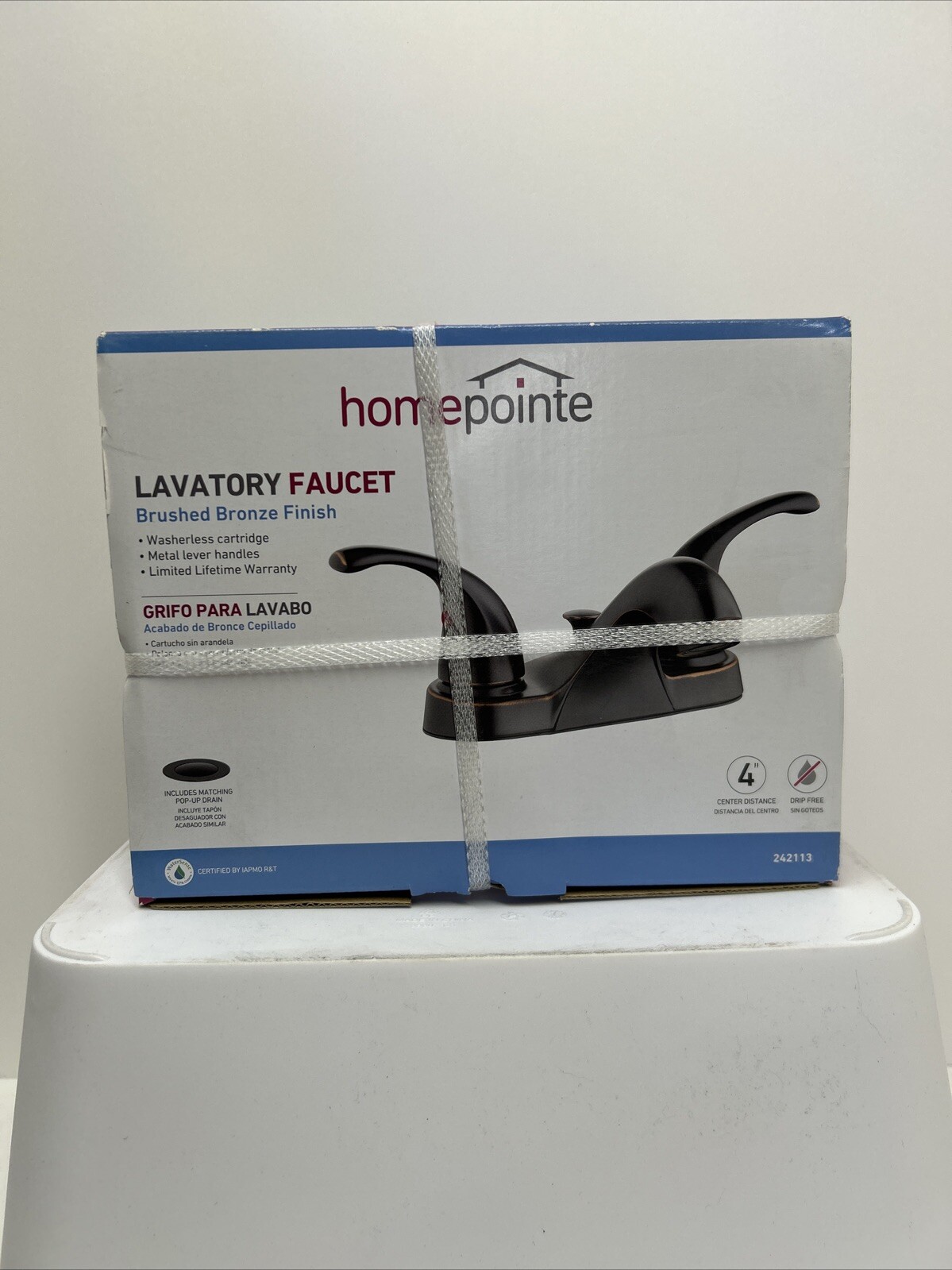HomePointe Center Set Lavatory Faucet with 2 Zinc Lever Handles, Brushed Bronze