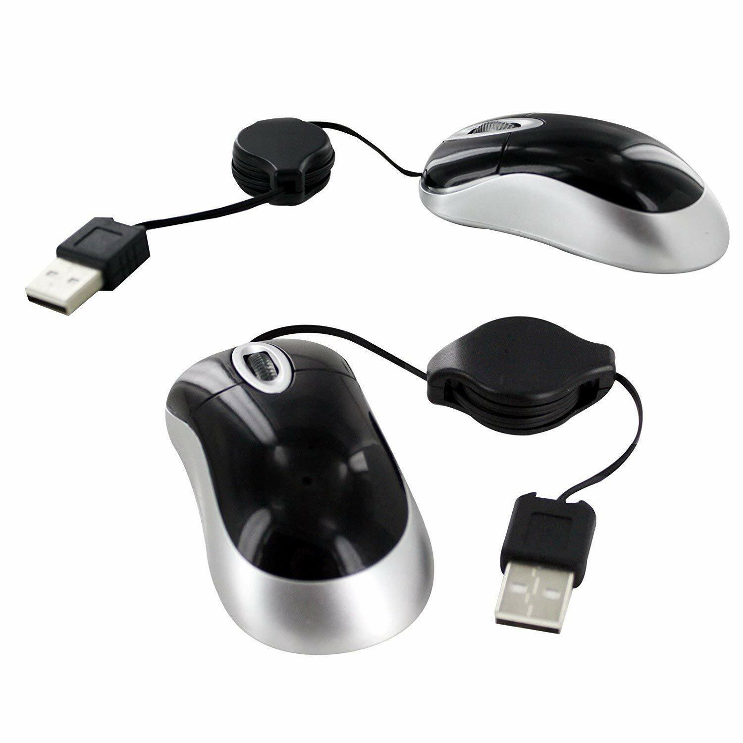 Wired USB Optical Mouse Wireless Optical Mouse Retractable Mini USB Mouse For PC