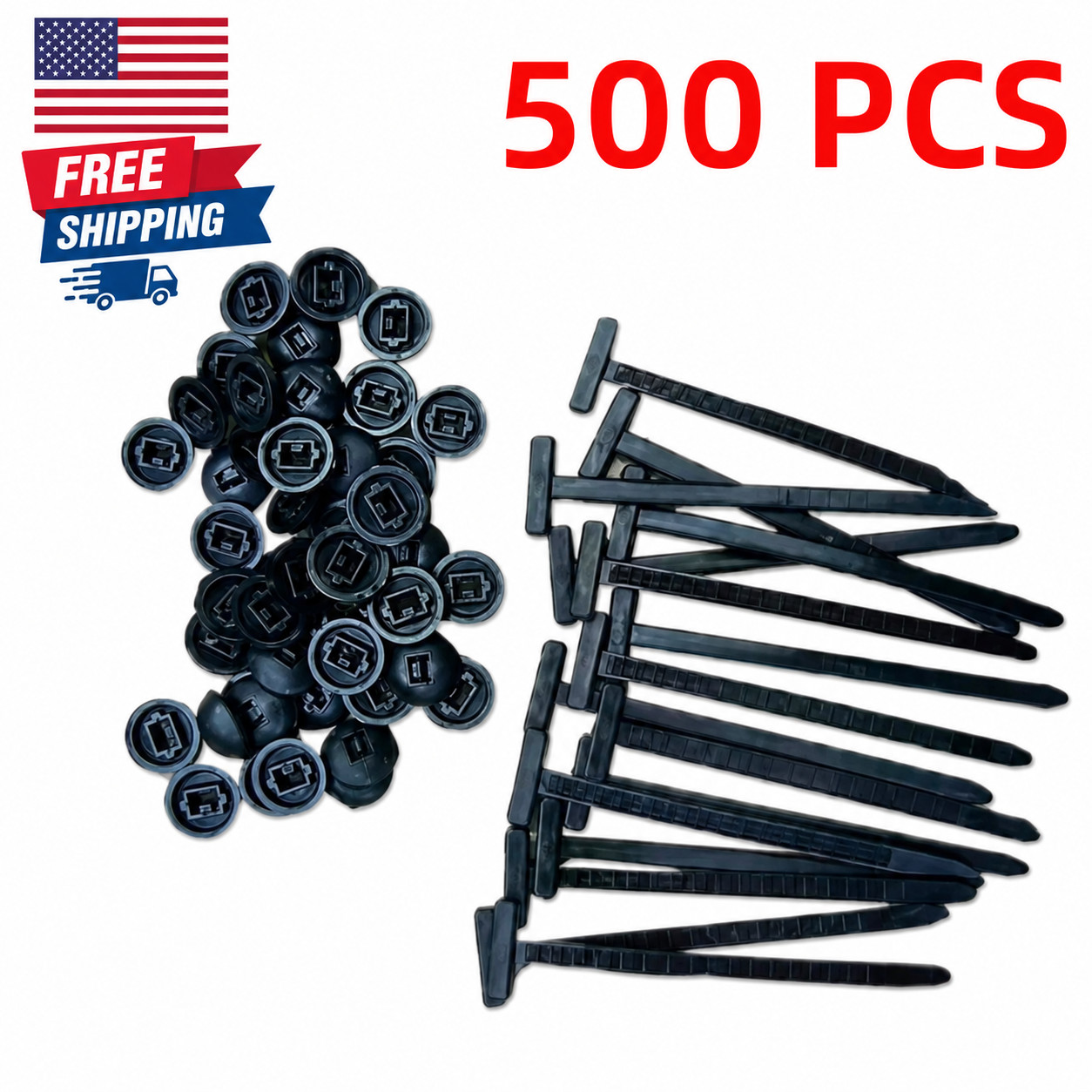 500 PCS-Universal Cable Tie Buckle, Heavy Duty Self-Locking Nylon Zip Tie Holder