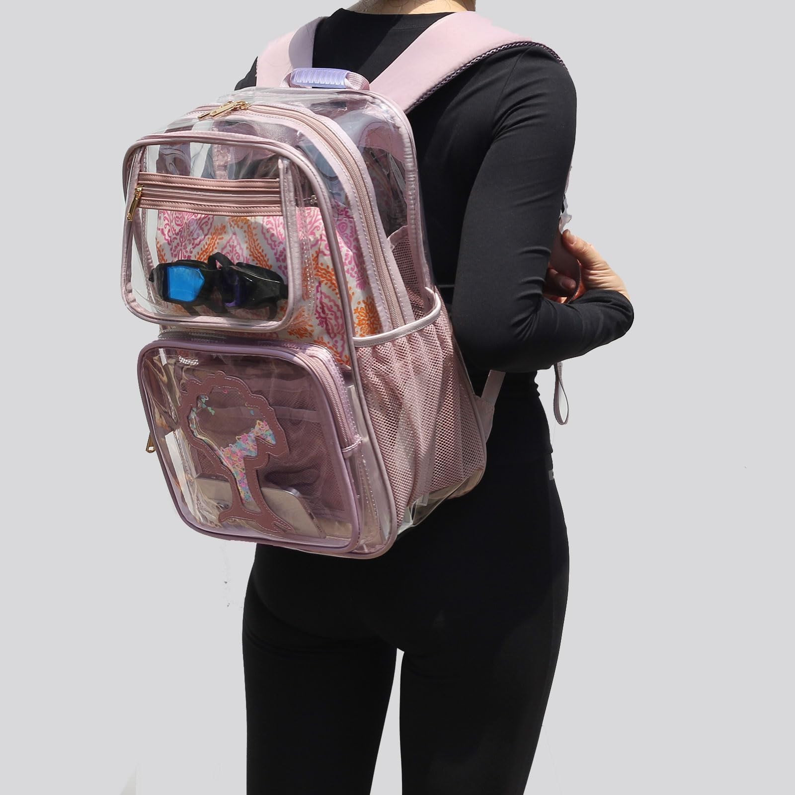 ESVAN Clear Backpack Transparent Stadium Approved See Through for Middle Coll...