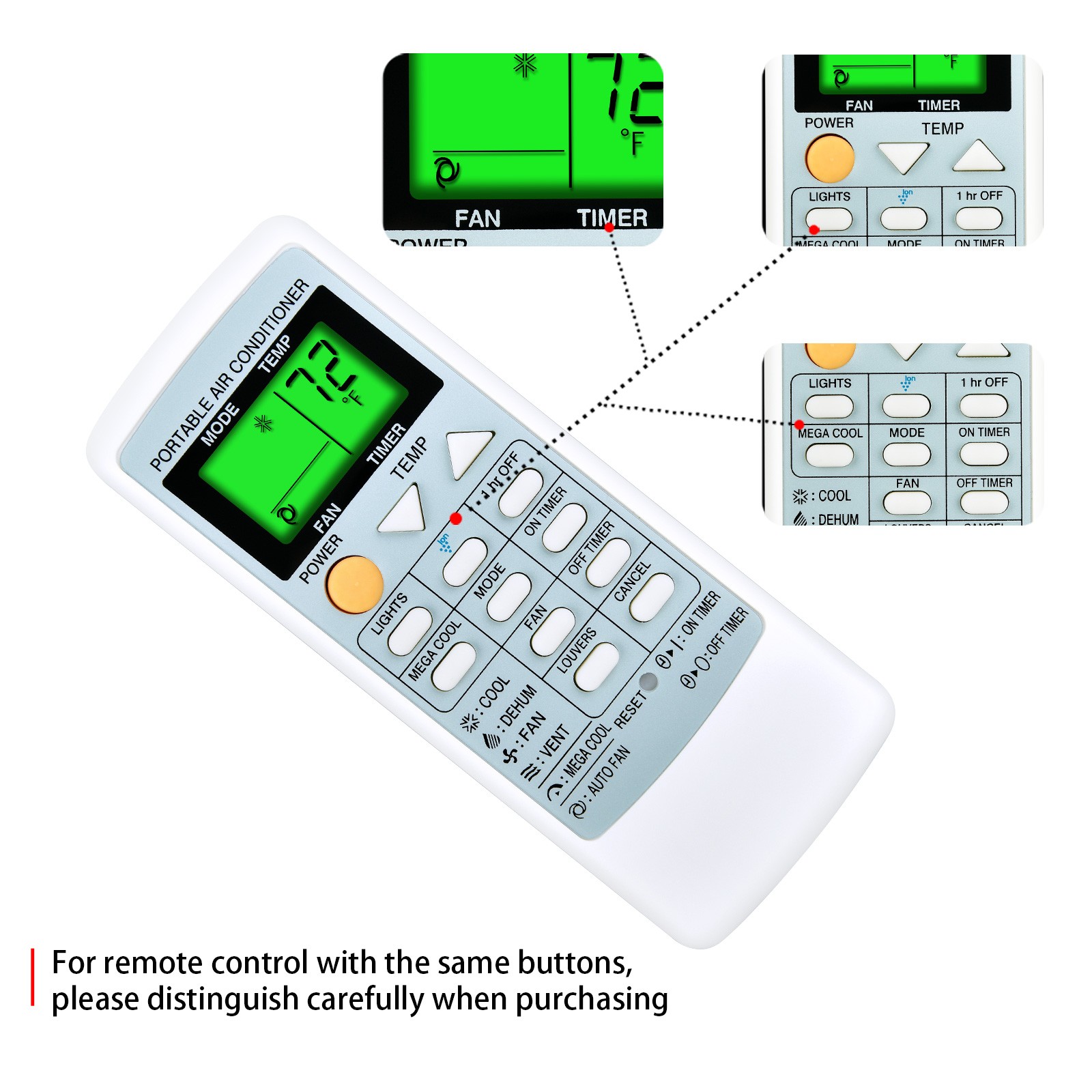 CRMC-A663JBEZ Remote Control For Sharp Air Conditioner CRMC-A805JBEZ w/Backlight