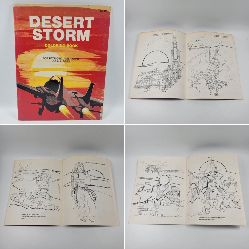 VTG Desert Storm Coloring Book History Weapons Politics Matthews Publishing 1991