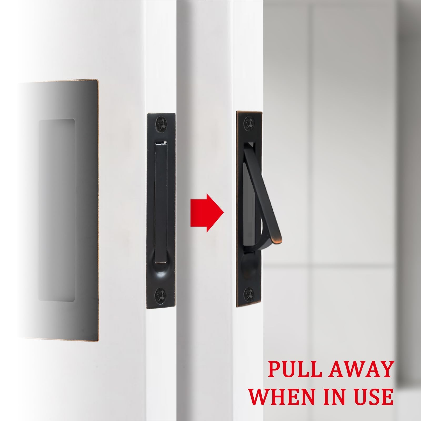 Pocket Door Pull and Edge Pull Oil Rubbed Bronze Set, 6Inch Handles Hardware ...