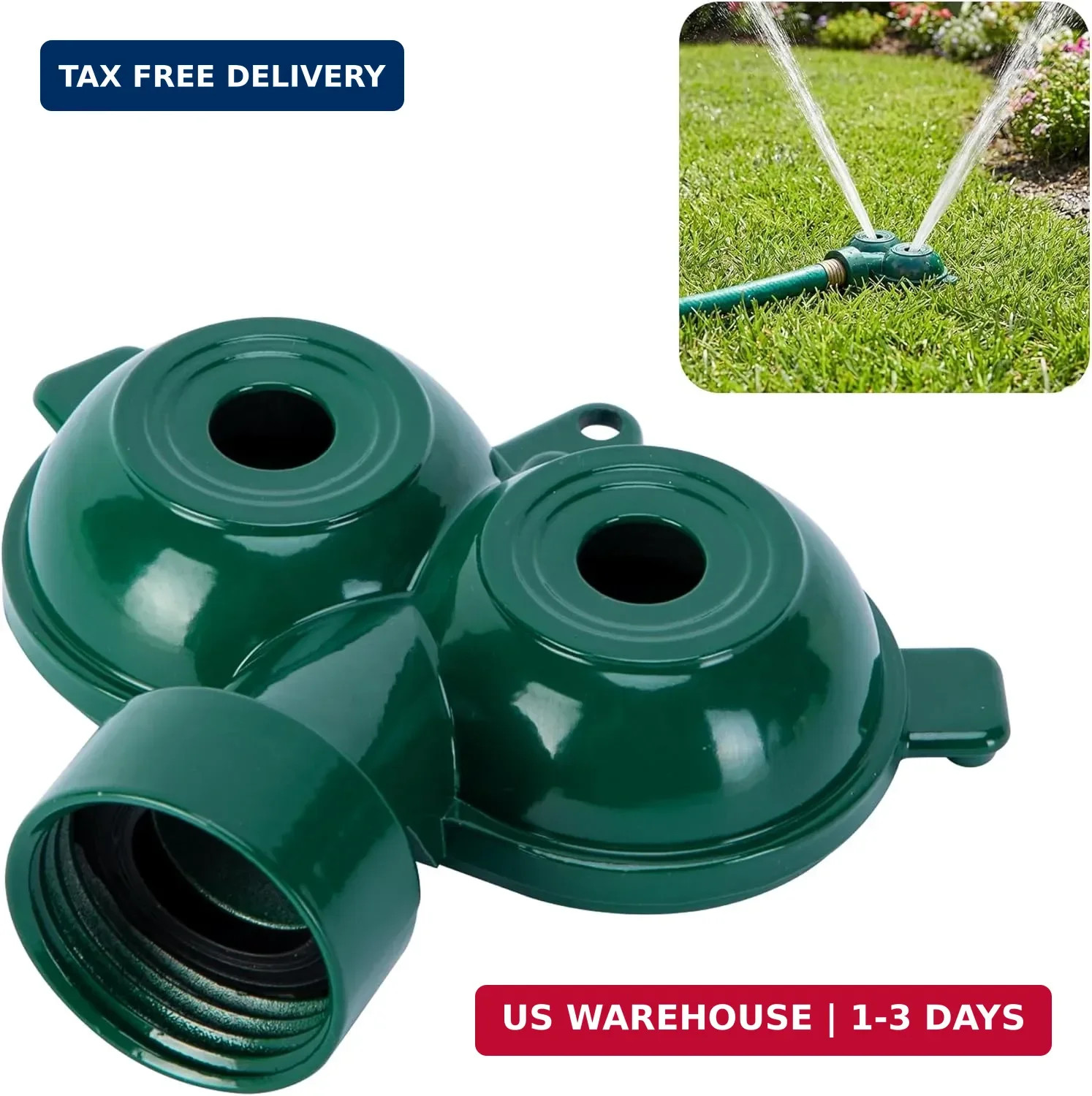 Twin Spot Stationary Sprinkler, Heavy-Duty Metal Dual Circle Sprinkler, Garden S