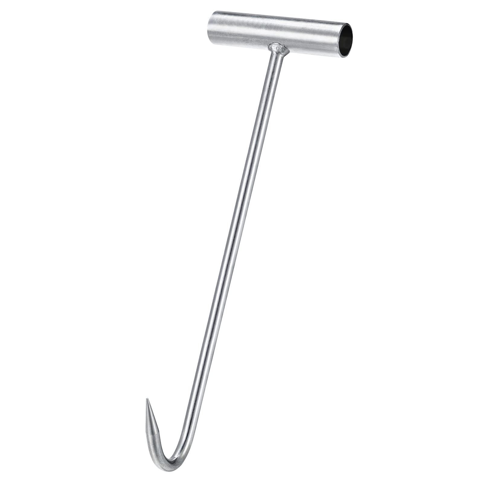 uxcell T-Handle Meat Boning Hook, Galvanized T Hooks for 12 Inch, Silver Tone